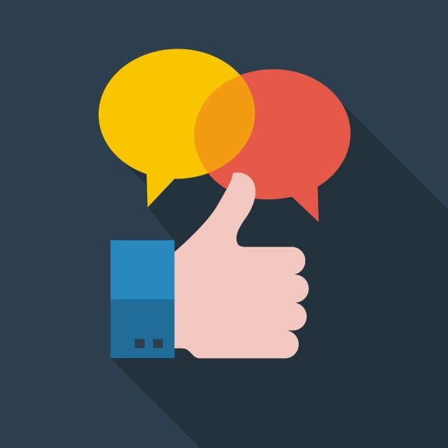 Feedback with a thumbs up 